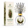 Herbal Aroma Cedarwood Home Fragrance Set, 3-Piece Reed Diffuser with 200 mL Refill and 200 mL Room Spray, 100 mL Diffuser