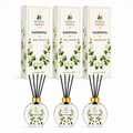 Herbal Aroma Gardenia Reed Diffuser Set, 3 Pack Home Fragrance Diffusers, 100 mL Each, 300 mL Total, Floral Reed Diffusers for Home, Bedroom & Office