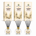 Herbal Aroma Cashmere Vanilla Reed Diffuser Set, 3 Pack Home Fragrance Diffusers, 100 mL Each, 300 mL Total, Decorative Reed Diffusers for Home, Bedroom & Office