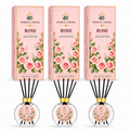Herbal Aroma Rose Reed Diffuser Set, 3 Pack Home Fragrance Diffusers, 100 mL Each, 300 mL Total, Floral Reed Diffusers for Home, Bedroom & Office