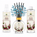 Herbal Aroma Black Cherry Home Fragrance Set, 3-Piece Reed Diffuser with 200 mL Refill and 200 mL Room Spray, 100 mL Diffuser