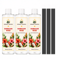 Herbal Aroma Hawaiian Wind Reed Diffuser Refill Set, 3 Pack, 200 mL Each, 600 mL Total, Includes Black Reeds, Home Fragrance Refill